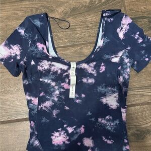 lululemon athletica Short Sleeve Top in Navy and Pink